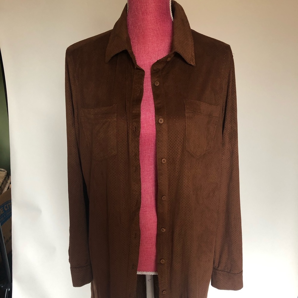 Suede like shirt/ tunic